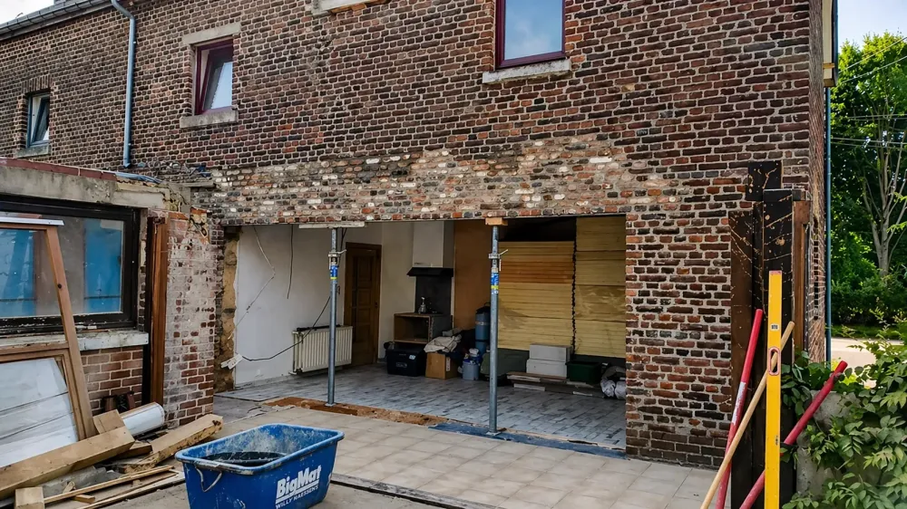 Travaux de transformation avec ouverture de mur porteur et reprise en maçonnerie